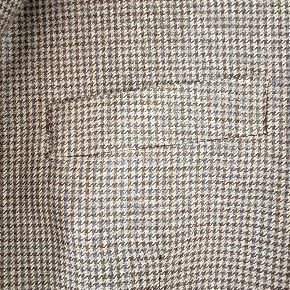 Lauren‎ Ralph Lauren Mens Houndstooth Blazer Tan Brown Blue Sport Coat 2 Button